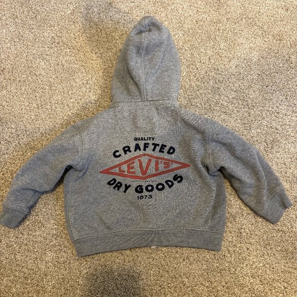 Baby Levis Zip Hoodies Jacket size 18m Grey Sherpa Lined - Picture 1 of 12